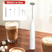 Electric Handheld Milk Frother & Whisk - Portable USB Rechargeable Foam Maker for Coffee, Matcha, and Kitchen Mixing