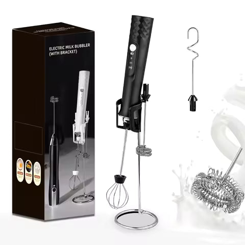 Electric Handheld Milk Frother & Whisk - Portable USB Rechargeable Foam Maker for Coffee, Matcha, and Kitchen Mixing