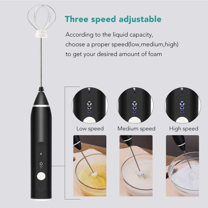 Electric Handheld Milk Frother & Whisk - Portable USB Rechargeable Foam Maker for Coffee, Matcha, and Kitchen Mixing
