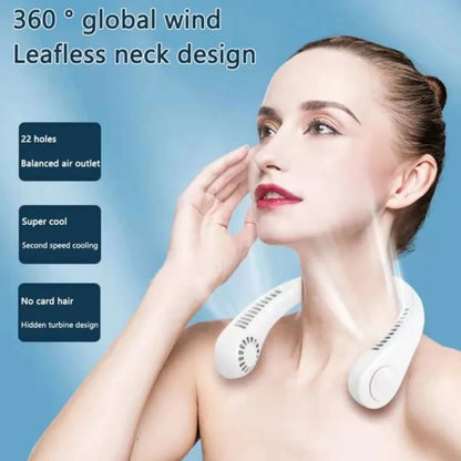 ❄️ Portable Neck Fan Bladeless | Wearable Personal Air Conditioner | 3-Speed USB Rechargeable | Lightweight & Comfortable 🌬️