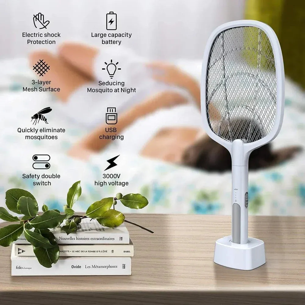 ✅ Rechargeable Electric Mosquito Killer Bat with UV Lamp – 2-in-1 Bug Zappe