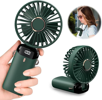 🌞 Portable Rechargeable Mini Fan ❄️ Foldable USB Cooling Fan with Battery Display – Perfect for Home & Travel 🌬️