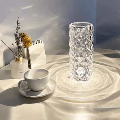 ✨ Rose Diamond Crystal LED Lamp 💎 USB Rechargeable Touch Light with Remote – Perfect for Bedroom & Gifts 🎁