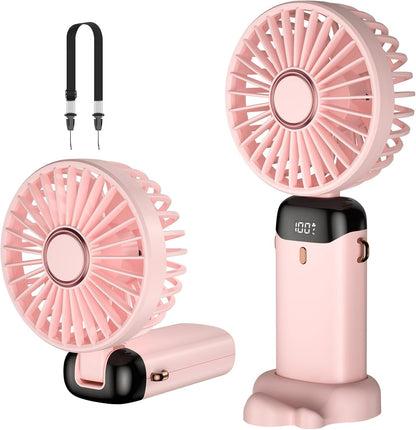 🌞 Portable Rechargeable Mini Fan ❄️ Foldable USB Cooling Fan with Battery Display – Perfect for Home & Travel 🌬️