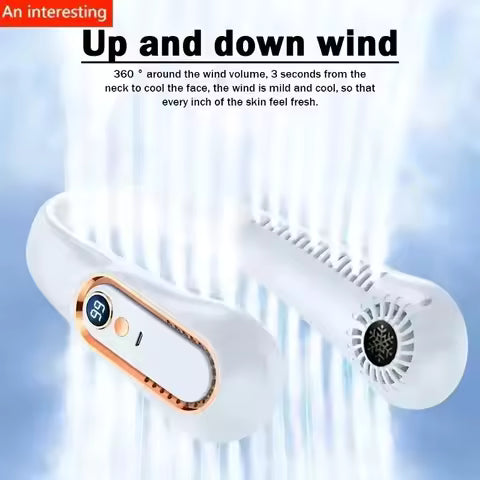 ❄️ Portable Neck Fan Bladeless | Wearable Personal Air Conditioner | 3-Speed USB Rechargeable | Lightweight & Comfortable 🌬️