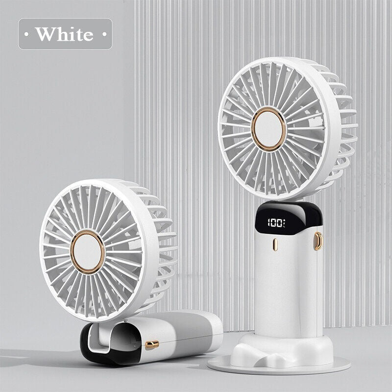 🌞 Portable Rechargeable Mini Fan ❄️ Foldable USB Cooling Fan with Battery Display – Perfect for Home & Travel 🌬️
