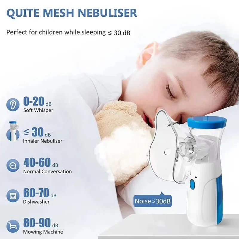 💙 Mini Portable Nebulizer 🌬️ Fast & Quiet Breathing Treatment for Adults & Children