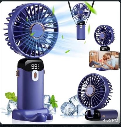 🌞 Portable Rechargeable Mini Fan ❄️ Foldable USB Cooling Fan with Battery Display – Perfect for Home & Travel 🌬️
