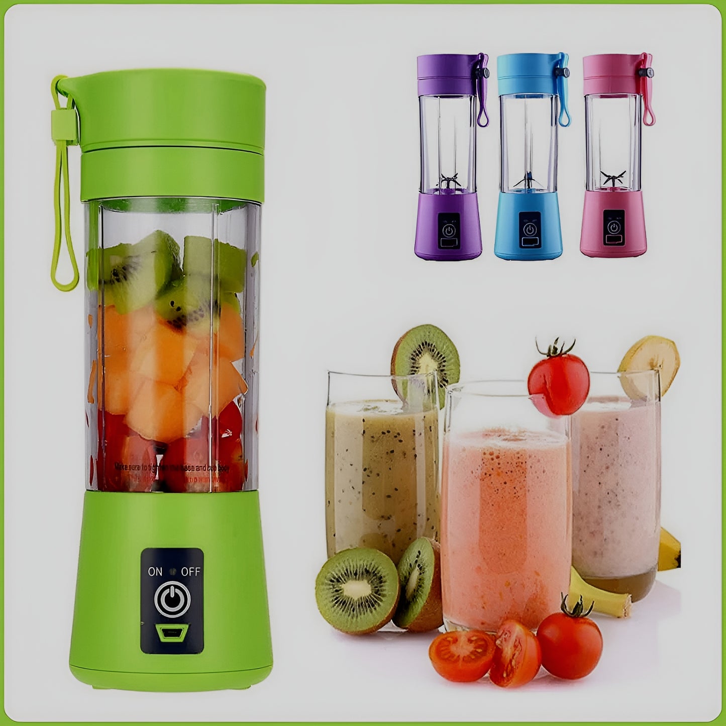 🍓 Portable Juice Blender Bottle 🥤 USB Rechargeable Mini Smoothie Maker | Perfect for Home, Gym & Travel ⚡