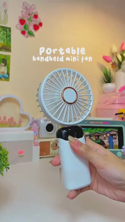 🌞 Portable Rechargeable Mini Fan ❄️ Foldable USB Cooling Fan with Battery Display – Perfect for Home & Travel 🌬️