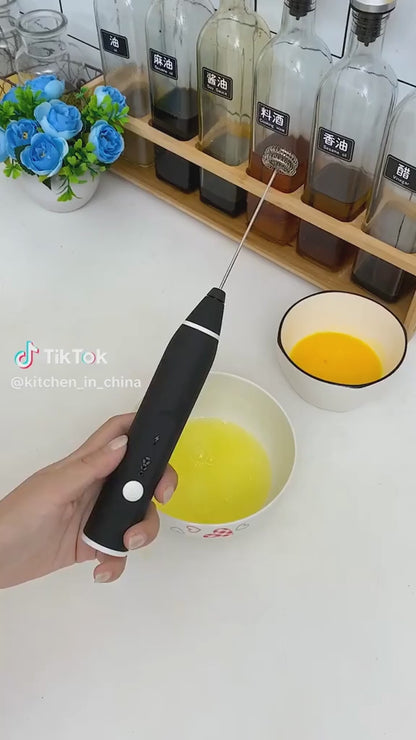 Electric Handheld Milk Frother & Whisk - Portable USB Rechargeable Foam Maker for Coffee, Matcha, and Kitchen Mixing